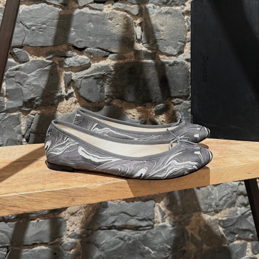 Repetto X Rodarte Grey Marble Print Cendrillon Ballet Flats